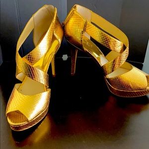 Gold Jetset 6 Michael Kors Sandals Heel